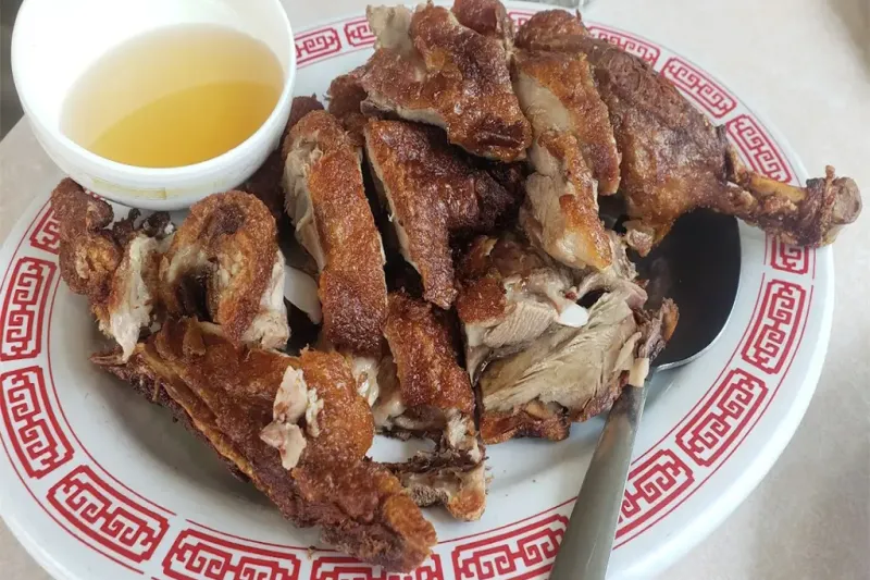 Crisp roasted poultry served at Ho Ho Oriental Restaurant in Portland